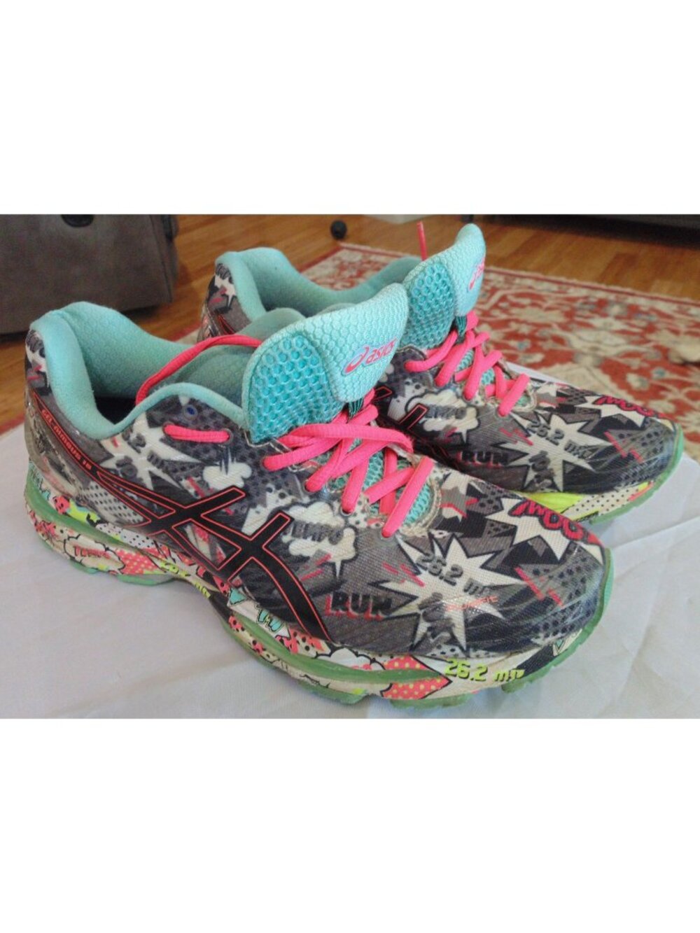 ASICS GEL NIMBUS 18 Cartoon Comic Limited Edition 9.5 US Marathon Run Boom